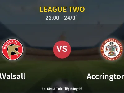 Soi Kèo Walsall vs Accrington ST – 22:00 24/01 | Nhận Định, Dự Đoán Tỷ Số