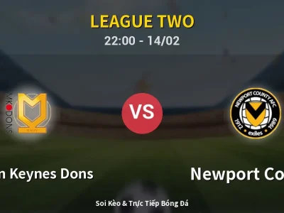 Soi Kèo Milton Keynes Dons vs Newport County – 22:00 14/02 | Nhận Định, Dự Đoán Tỷ Số