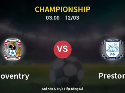 Kết Quả: Coventry 3-0 Preston – Highlight & Bàn Thắng | Championship