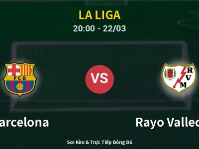 Soi Kèo Barcelona vs Rayo Vallecano – 20:00 22/03 | Nhận Định, Dự Đoán Tỷ Số
