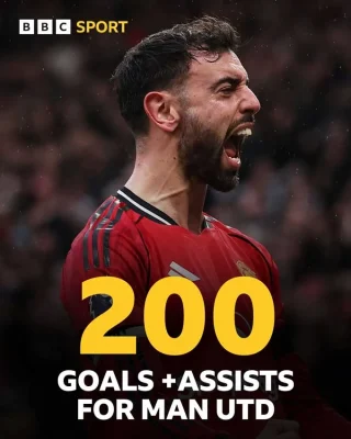 Sốc: Bruno Fernandes Vượt Mặt Ronaldo, Lập Kỷ Lục 200 Bàn Thắng + Kiến Tạo Cho MU 1